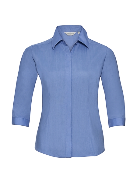 camicia-donna-popeline-3-4-sleeve-russell-collection-corporate blue.jpg